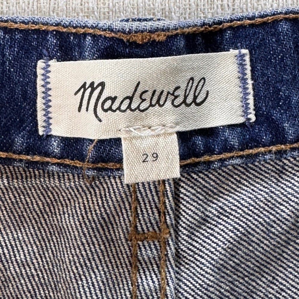 Madewell Women 29 Baggy Tapered Paneled Denim Jeans Blue Two Toned - Picture 2 of 12